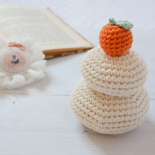 飾って遊べる♪ 鏡餅のあみぐるみ お正月 ニューイヤー フォトブース