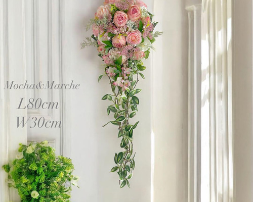 クリスマスリース キャスケードリース 光触媒フラワー 造花 クリスマス