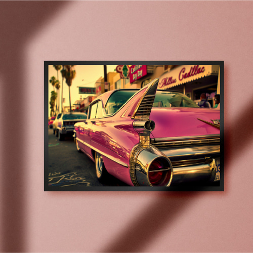 アメ車 キャデラック 旧車 カフェ ダイナー アメリカンレトロ 写真