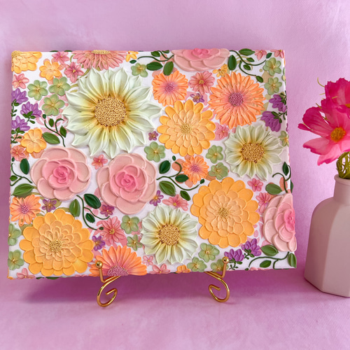 テクスチャーアート 絵画 アートパネル フラワーアート インテリア