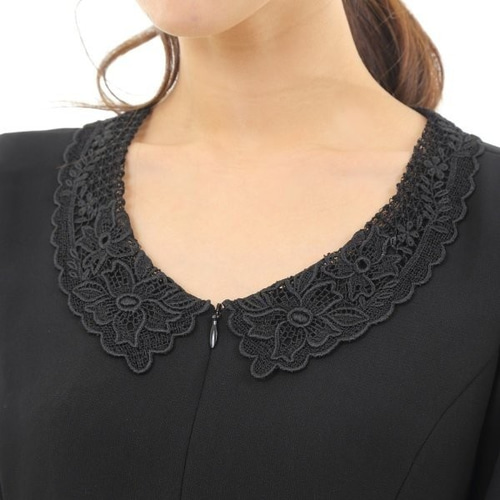 4Lサイズ セール 喪服 前開きブラックフォーマルワンピース 日本製  