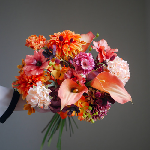 ウェディングブーケ 秋ブーケ 冬ブーケ オレンジブーケ 前撮りブーケ