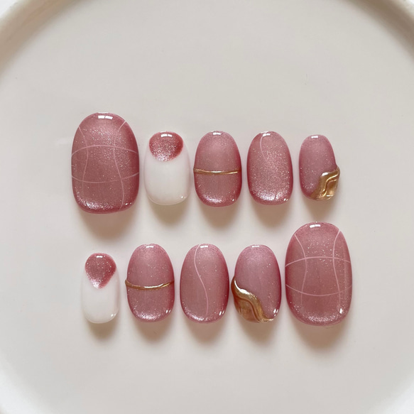㊼ ネイルチップ ニュアンスネイル マグネットネイル うるうる