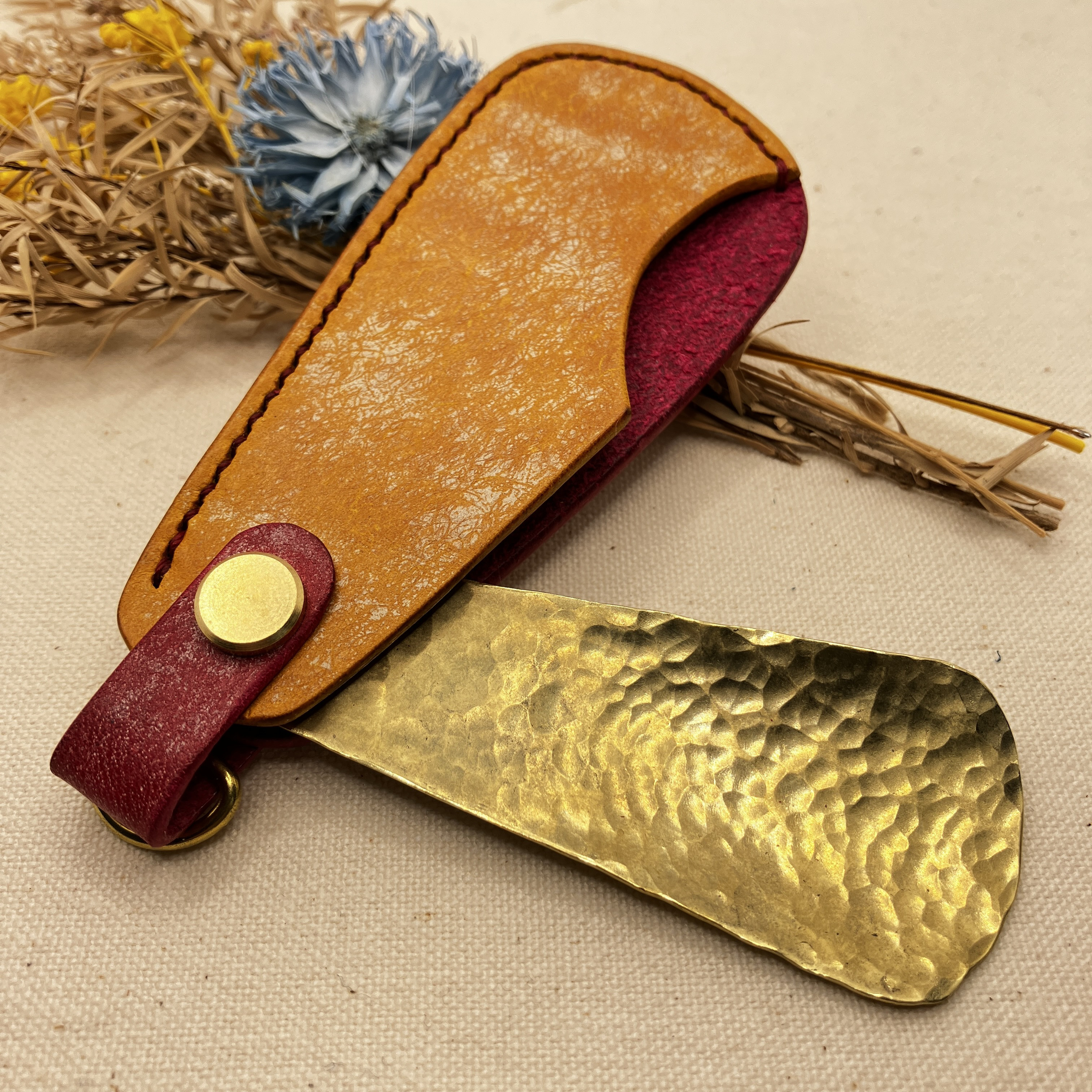 シューホーン【靴べら】 本革☓真鍮 靴ベラ smile leather 通販