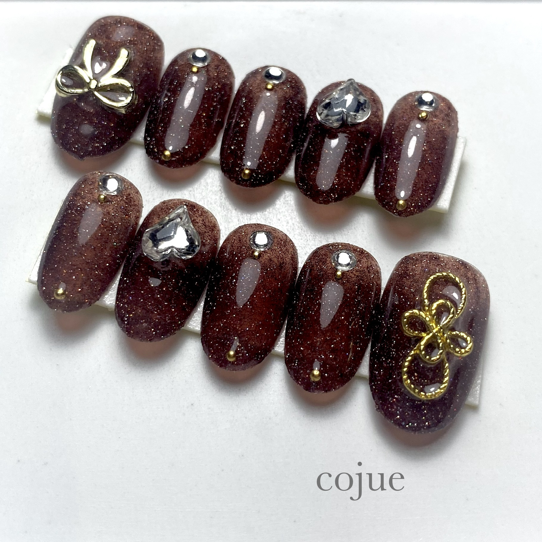 オーダーネイルチップ♡秋冬すみブラウンフレンチガーリー量産型茶色