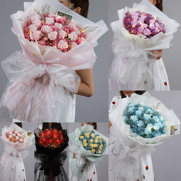 大人気新作枯れない花束バラ綺麗花束薔薇ソープフラワー フラワー記念