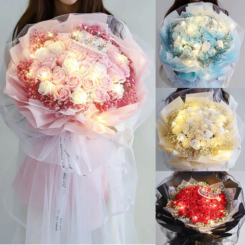 記念日造花バラの花束 大人気新作枯れない花束バラ綺麗花束薔薇ソープフラワー フラワー記念