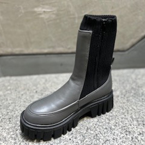 新作ミドル丈リブニットブーツ内側ファスナー付き ブーツ libero 通販