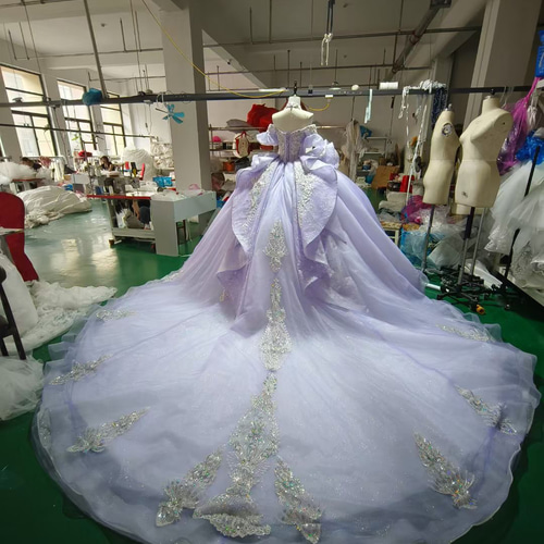 買わないと損！カラードレスパフスリーブ ラベンダー色/パープル/紫 お