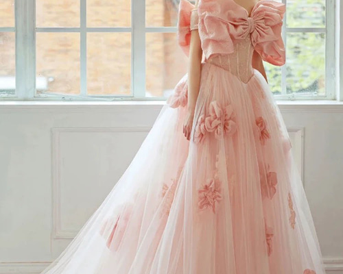 ロングドレス ピンクドレス カラードレス ウェディングドレス ドレス