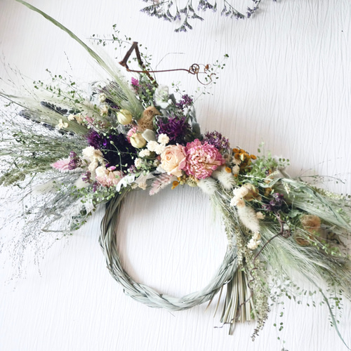 北海道鶴居村産・お正月飾り】レモングラスしめ縄・横型スワッグにも