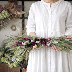 北海道鶴居村産】野花とハーブの横型スワッグ ドライフラワー スワッグ
