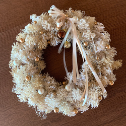 ホワイトベージュのクリスマスリース Creema限定クリスマス2024 リース