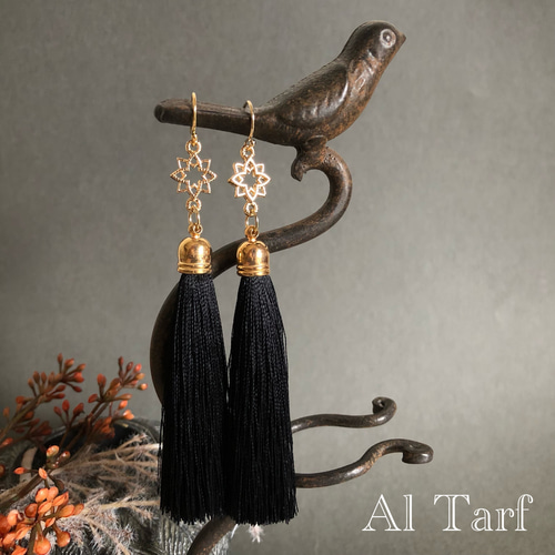 お星さま ロングタッセルのピアス/イヤリング ピアス（フック