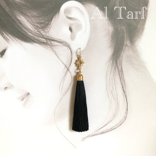 お星さま ロングタッセルのピアス/イヤリング ピアス（フック