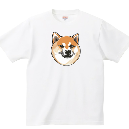 柴犬 顔 tシャツ イラスト 写真 かわいい 子犬 愛犬 デザイン グッズ