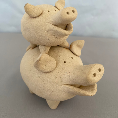 トントン(豚豚)拍子のトントンブーNO.2 豚の置物 縁起物 その他置物 風