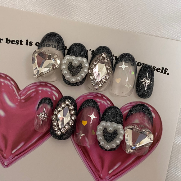 design193】推しカラー フラッシュ ビジュー ネイルチップ ネイル  