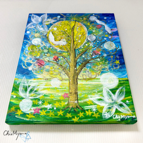 新しい到着 F3 ネモフィラの輝き】アクリル画 風景画 絵画