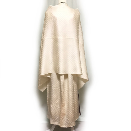 正絹】着物リメイク 総絞りの訪問着ドレス&ショールのセット／キャミ  