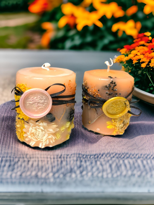 オレンジボタニカルキャンドル 香り付き ハロウィンギフト