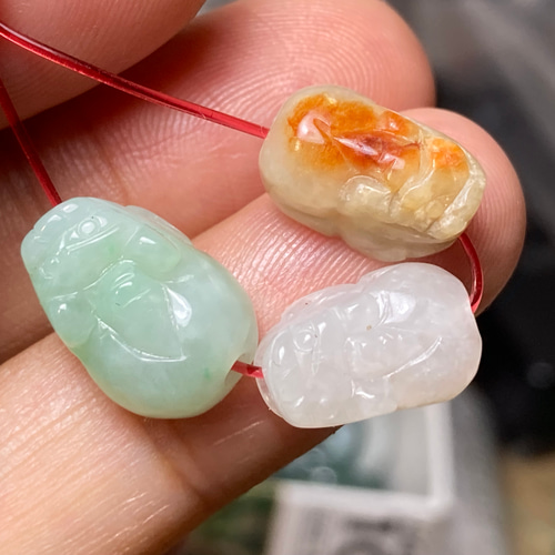 ミャンマーA貨 本翡翠 財布貔貅