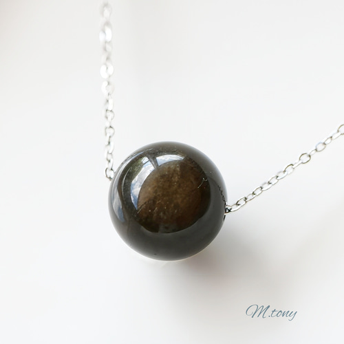 18K金メッキ黒曜石のネックレスです-昨年購入しました b2f48a18bfc571686399b263c427f3