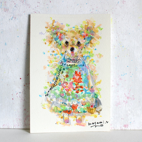 ✨特別価格【原画】『ジョルジュ西へ』（チワワ　パステル画　動物画　風景画） ✨特別価格【原画】『ジョルジュ西へ』（チワワ パステル画 動物