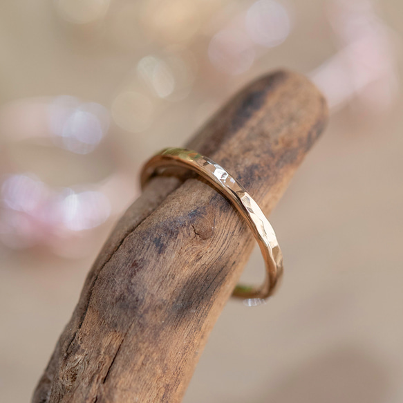 10K/18KYG/18KPG/18KWG/Pt◇きらきら槌目のトゥリング（足指リング  