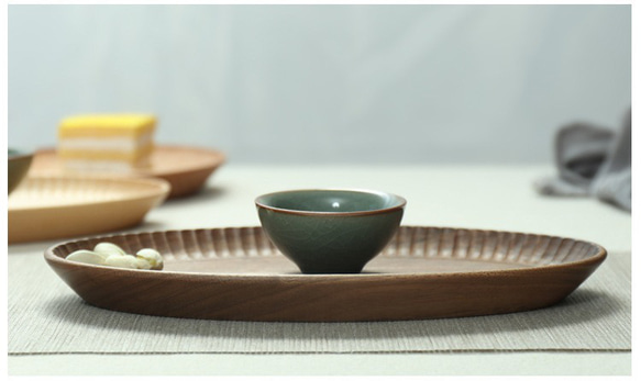 木皿 天然木 名栗 手彫り ナッツ皿 パン皿 木製 食器 丸皿 クッキー ケーキ 5枚目の画像
