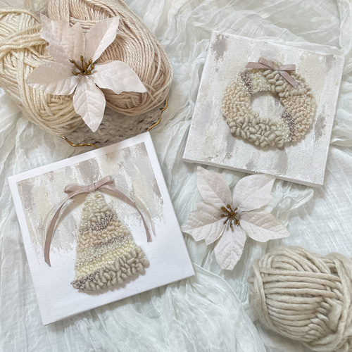 Wish you a」クリスマスリース クリスマスインテリア テクスチャー