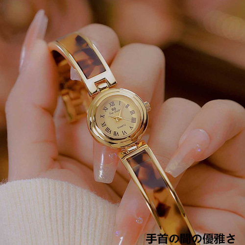 フレンチ上品タートル琥珀レトロブレスレットチェーン時計レディース