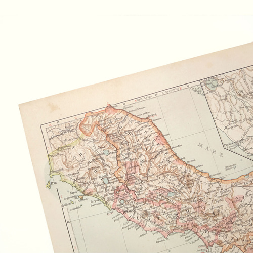 ローマ&古代イタリア アンティークマップ 古地図 ヴィンテージペーパー