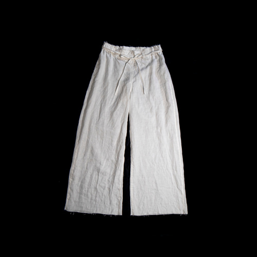 オーダーメイド、ロウエッジ、白イタリア製デッドストック薄地リネン  