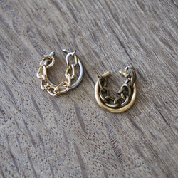 “basic+”耳環套裝，配黃銅和不銹鋼鏈 第6張的照片