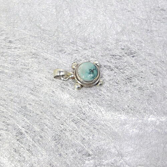 サンプル品！亀さんデザインのターコイズ（トルコ石）のシルバー925製
