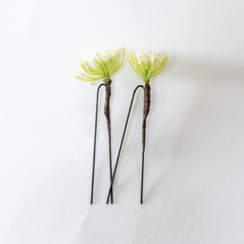 七五三3歳/7歳髪飾り黄色/グリーンE】鹿の子ちんころ赤/日本髪ヘア