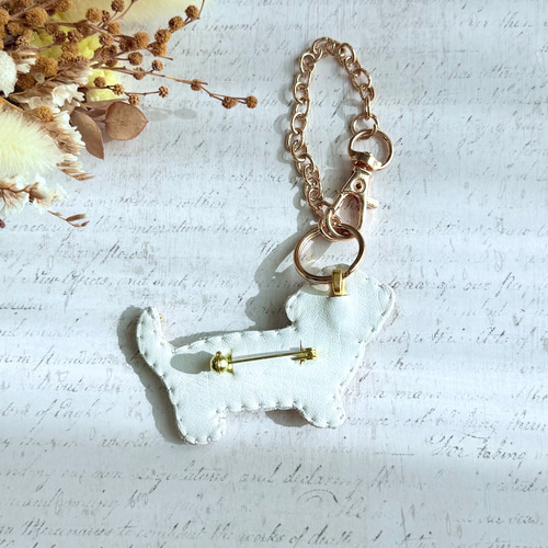 2way】ビーズ刺繍のうちの子ブローチ、バッグチャーム・ミニチュア