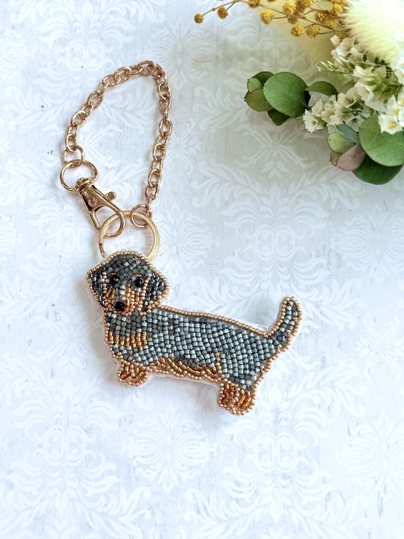 【ミヤコショウビン】ビーズ刺繍ブローチバッグチャーム ミヤコショウビン】ビーズ刺繍ブローチバッグチャーム