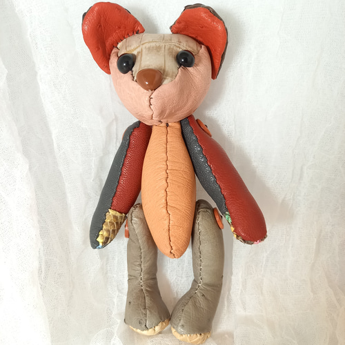 世界に1つ レザーテディベア/本革 ワニ革 クロコダイル プレゼントに