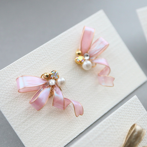 <カラーが選べる>おりぼんピアス/イヤリング 20枚目の画像