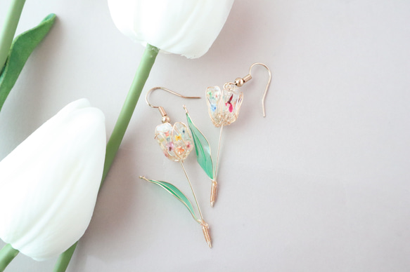 咲き誇る桜のピアス イヤリング ディップアート アメリカン