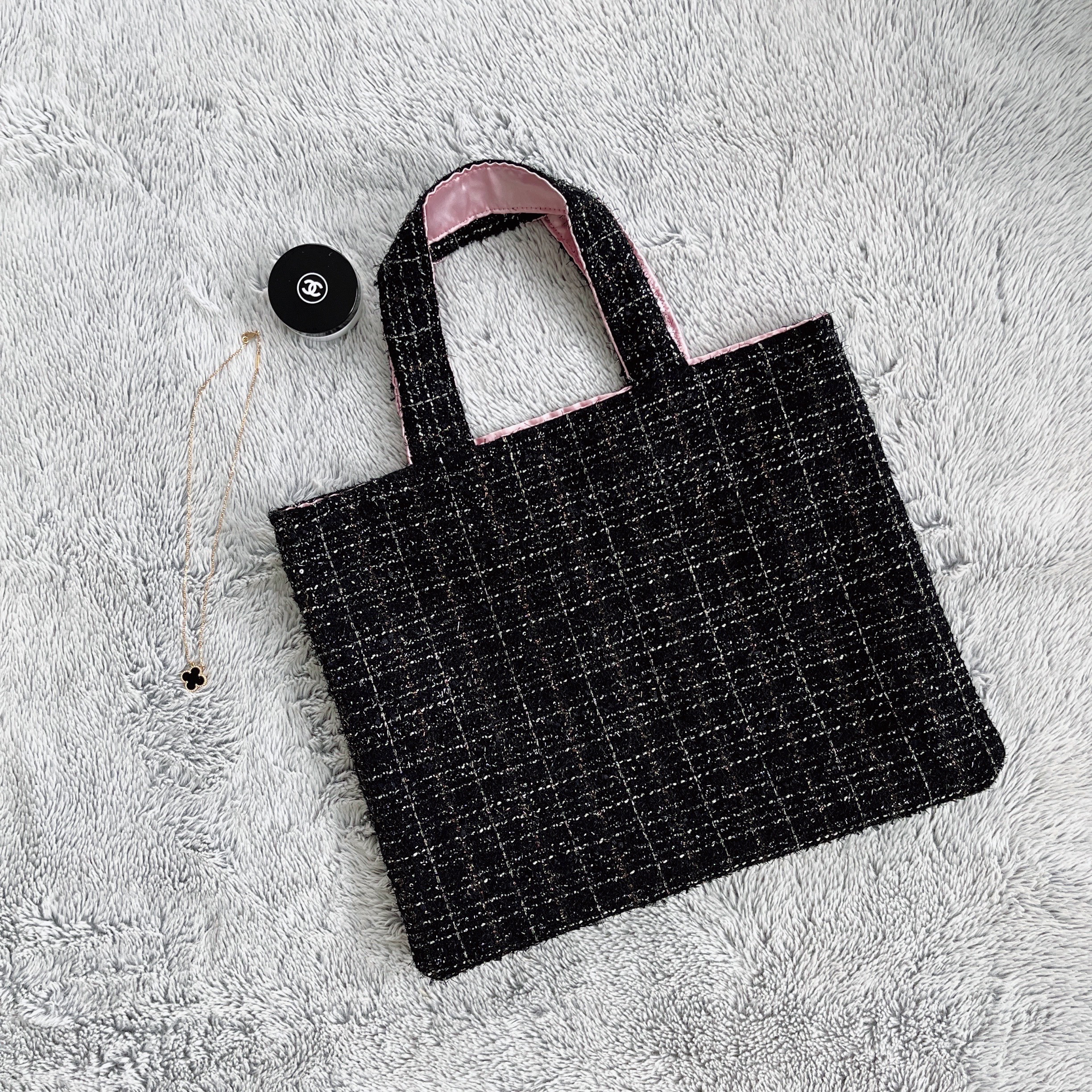 尾州ツイード・リボンツイードトートバッグhandmade