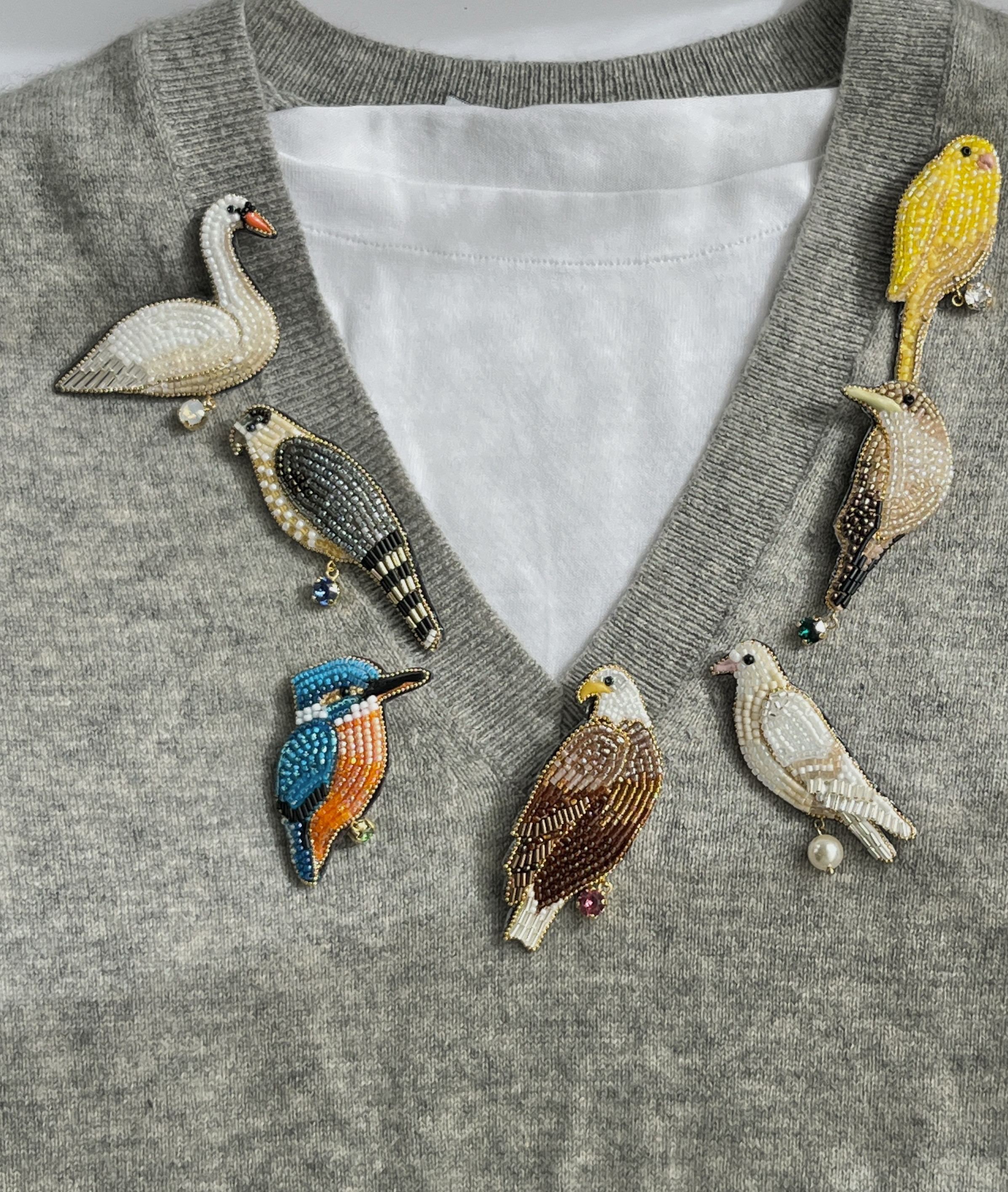 あなたを守る誕生鳥シリーズ　10月　白鳥　ブローチ