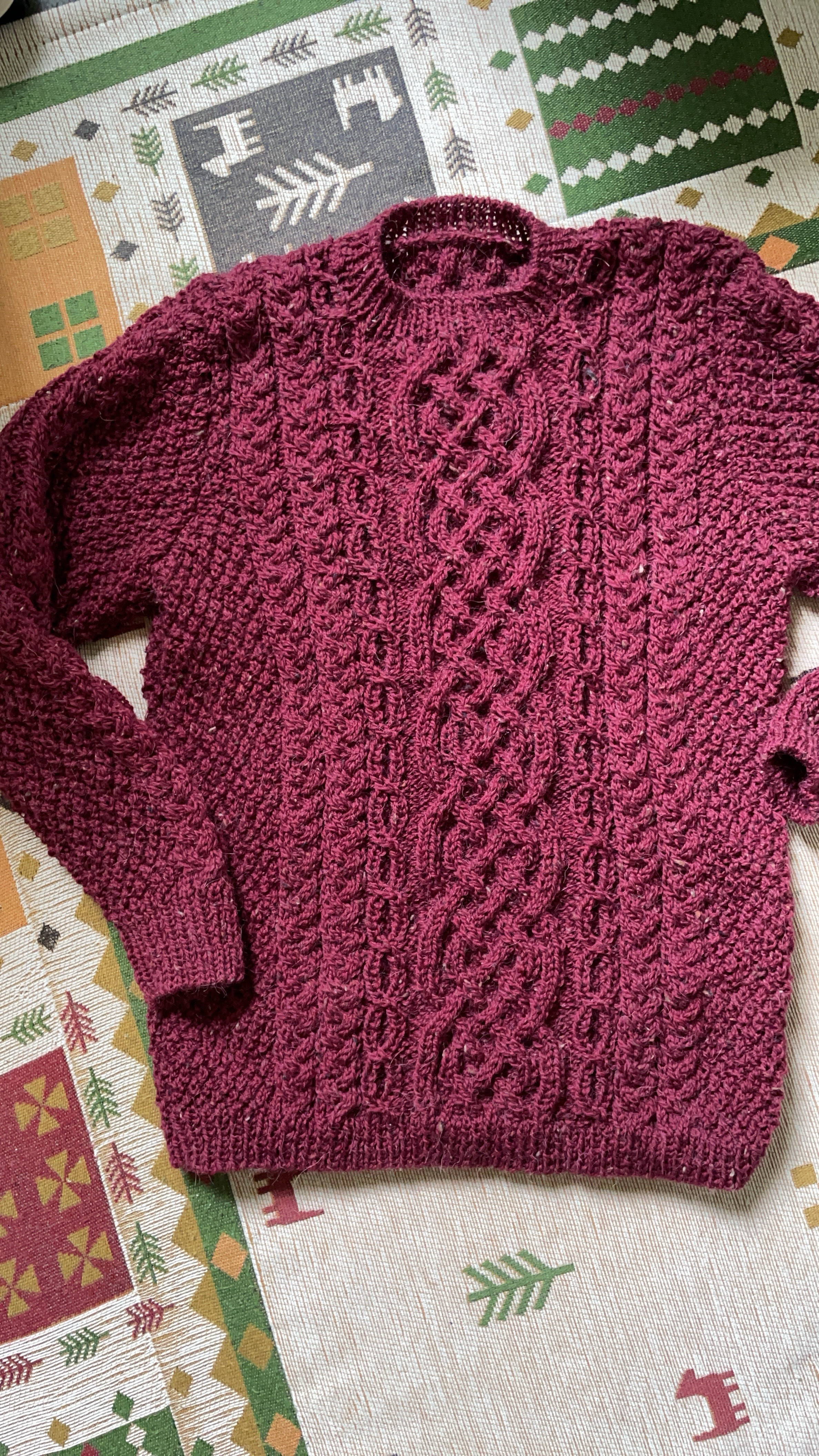 美品✨ パラスパレス アルパカ ウール ニット 赤 2サイズ 編み込み アルパカツイードセーター ニット・セーター Saryusha羊の館