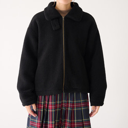 ﾓﾘﾉｶﾞｯｺｳ ハイネック ボアジャケット (ボアブラック)｜mg-bj01-bk 16枚目の画像