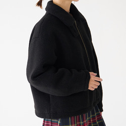 ﾓﾘﾉｶﾞｯｺｳ ハイネック ボアジャケット (ボアブラック)｜mg-bj01-bk 13枚目の画像