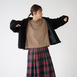 ﾓﾘﾉｶﾞｯｺｳ ハイネック ボアジャケット (ボアブラック)｜mg-bj01-bk 8枚目の画像