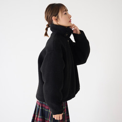 ﾓﾘﾉｶﾞｯｺｳ ハイネック ボアジャケット (ボアブラック)｜mg-bj01-bk 6枚目の画像