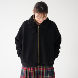 ﾓﾘﾉｶﾞｯｺｳ ハイネック ボアジャケット (ボアブラック)｜mg-bj01-bk 10枚目の画像